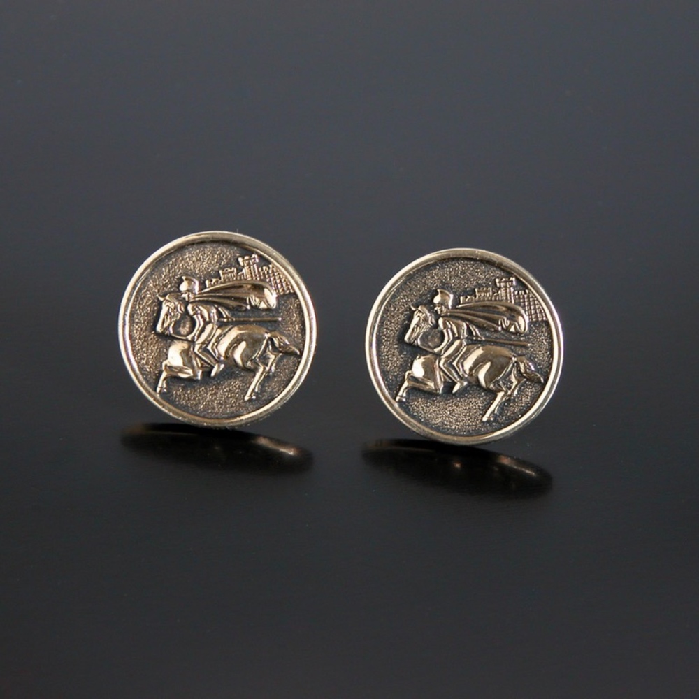 Vtg Trojan Warrior Knight Gold Tone Cufflinks